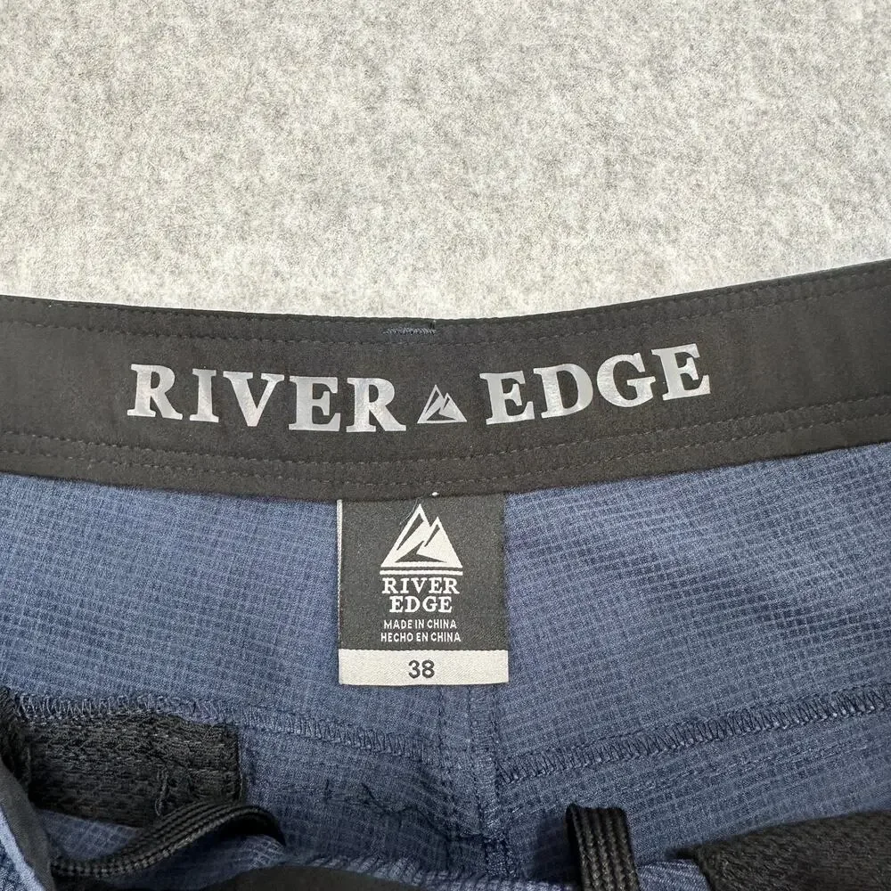 River Edge Hiking Shorts Mens 38 Navy Stretch Performance Athleisure Gorpcore